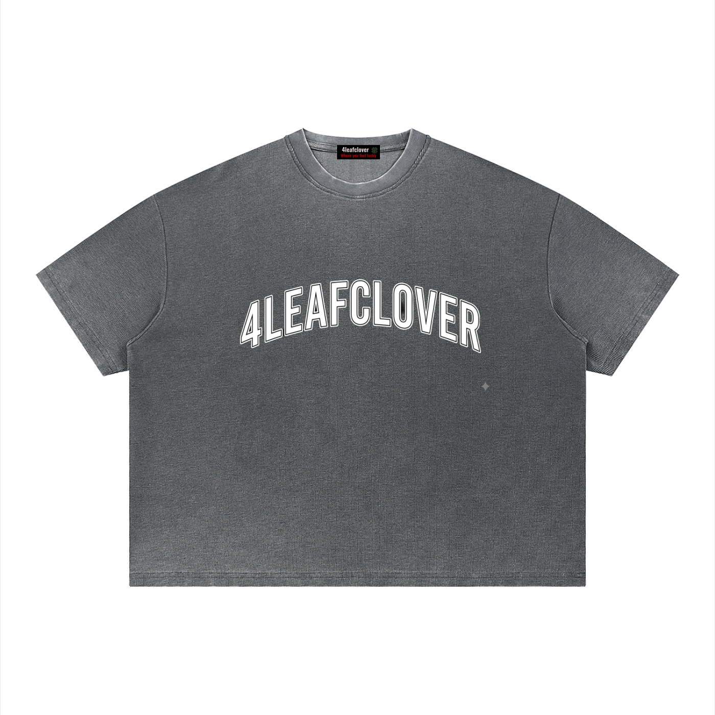 4leafclover Wash Sunfade Boxy Waffle T-Shirt