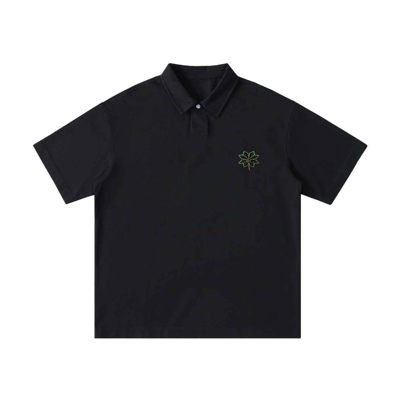 4lC Loose Cotton Short-Sleeve Polo Shirt