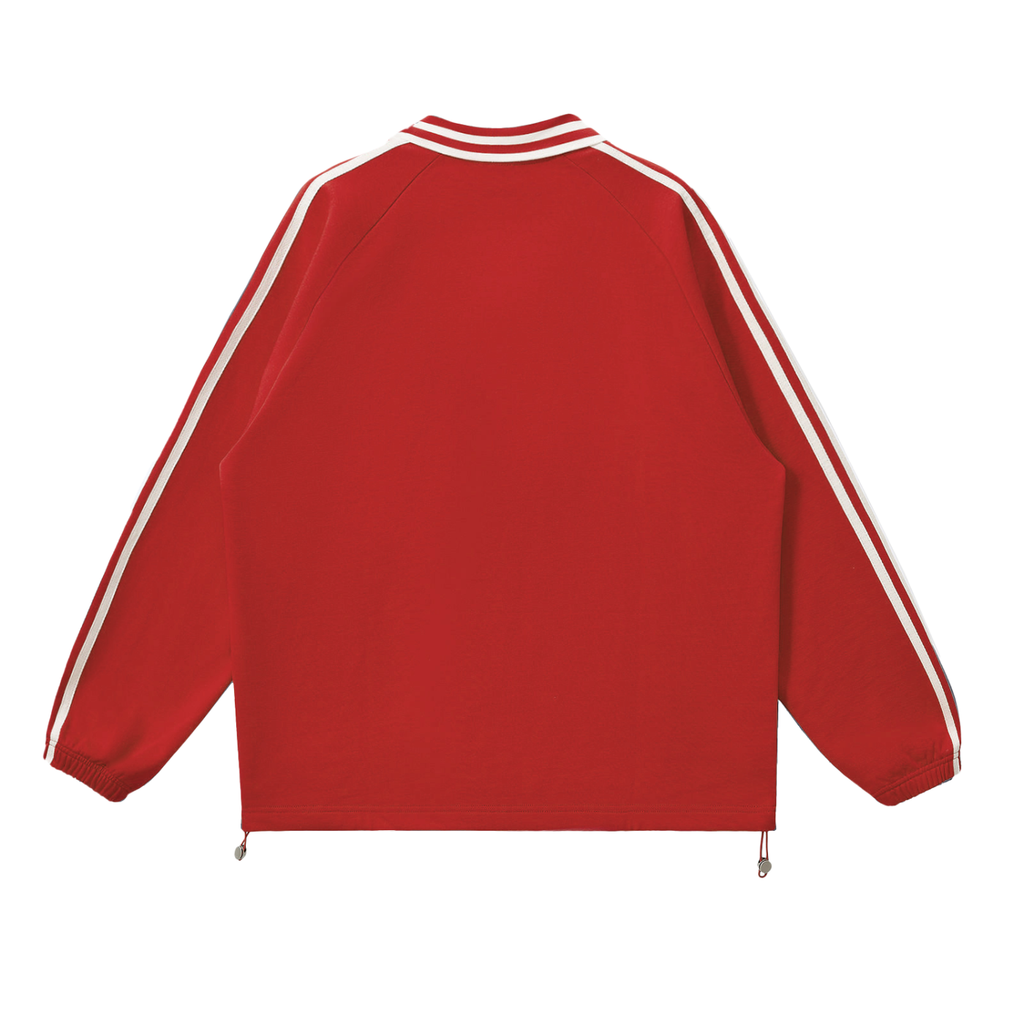 4lC Striped Lapel Collar Sweatshirt