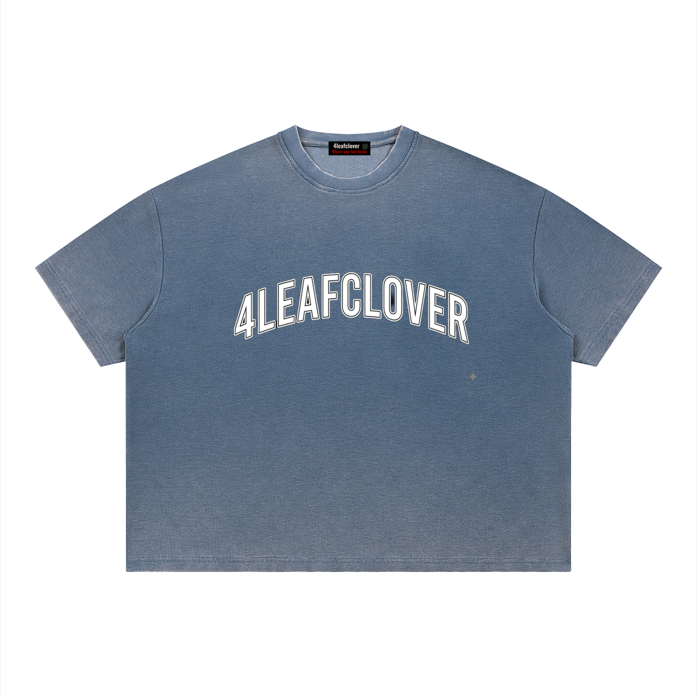 4leafclover Wash Sunfade Boxy Waffle T-Shirt