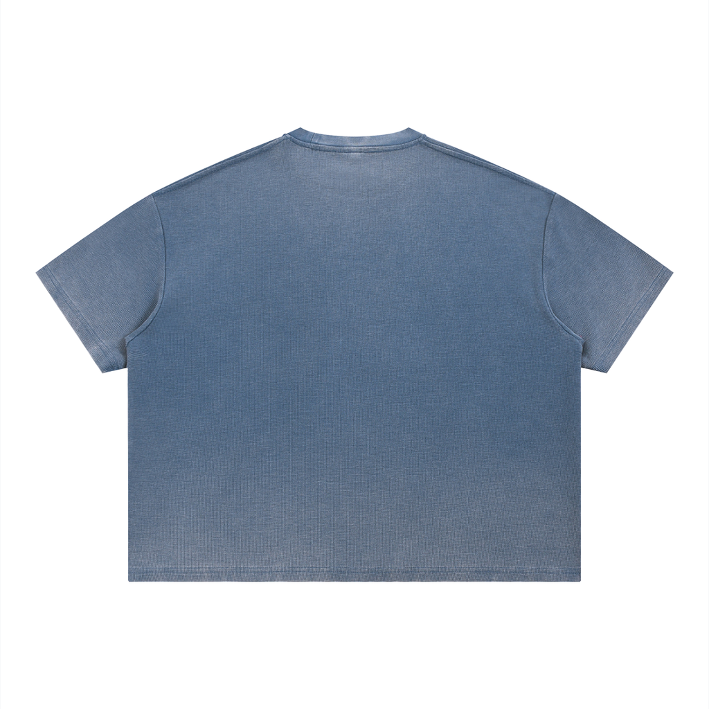 4leafclover Wash Sunfade Boxy Waffle T-Shirt