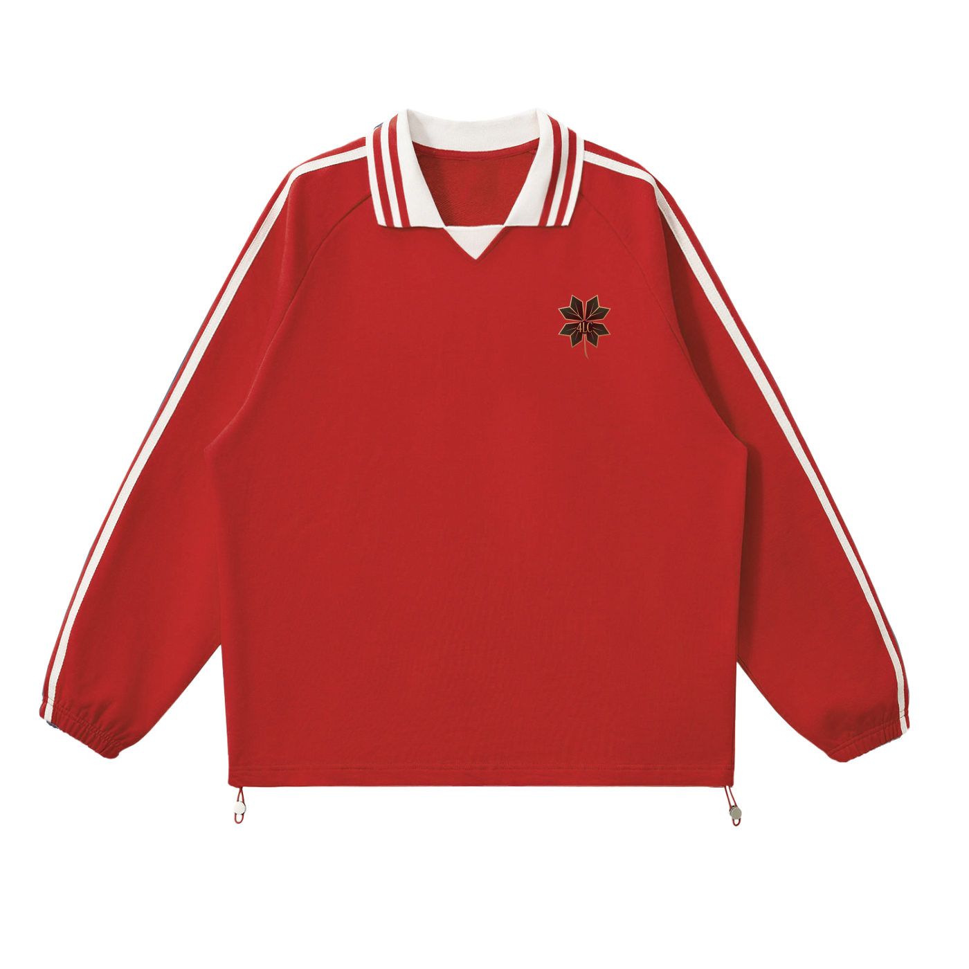 4lC Striped Lapel Collar Sweatshirt