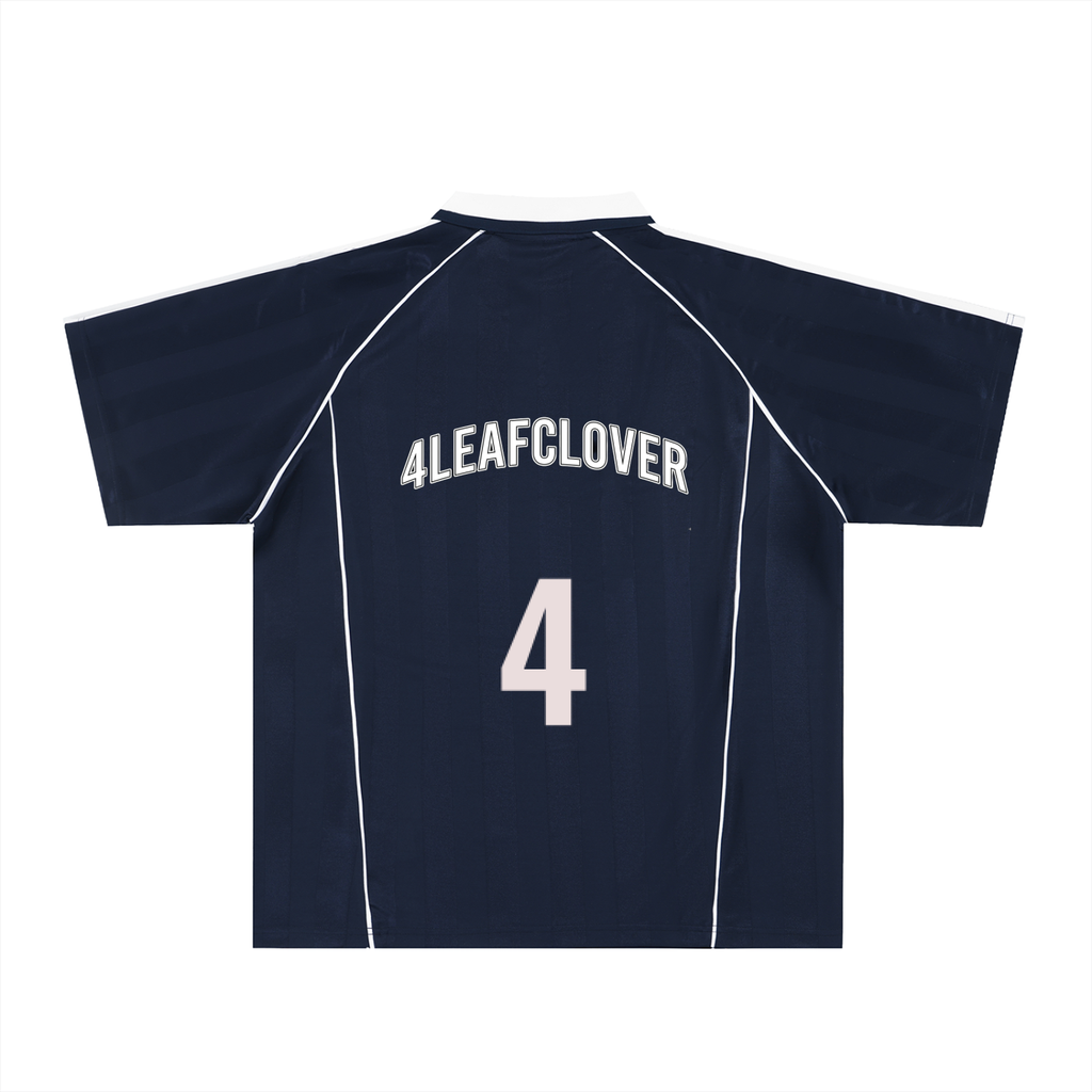 4leafclover Striped Collared Soccer Jersey