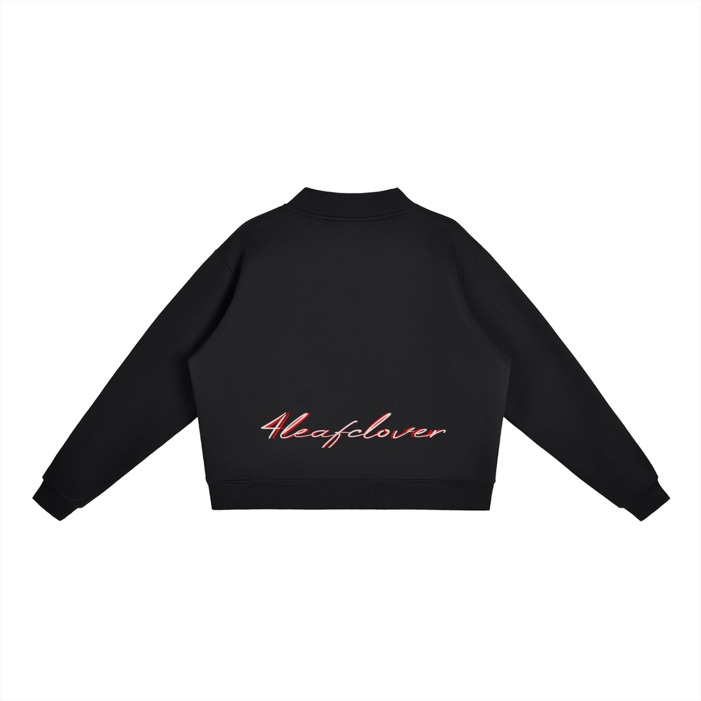 4leafclover Fleece Neck Crew Sweatshirt