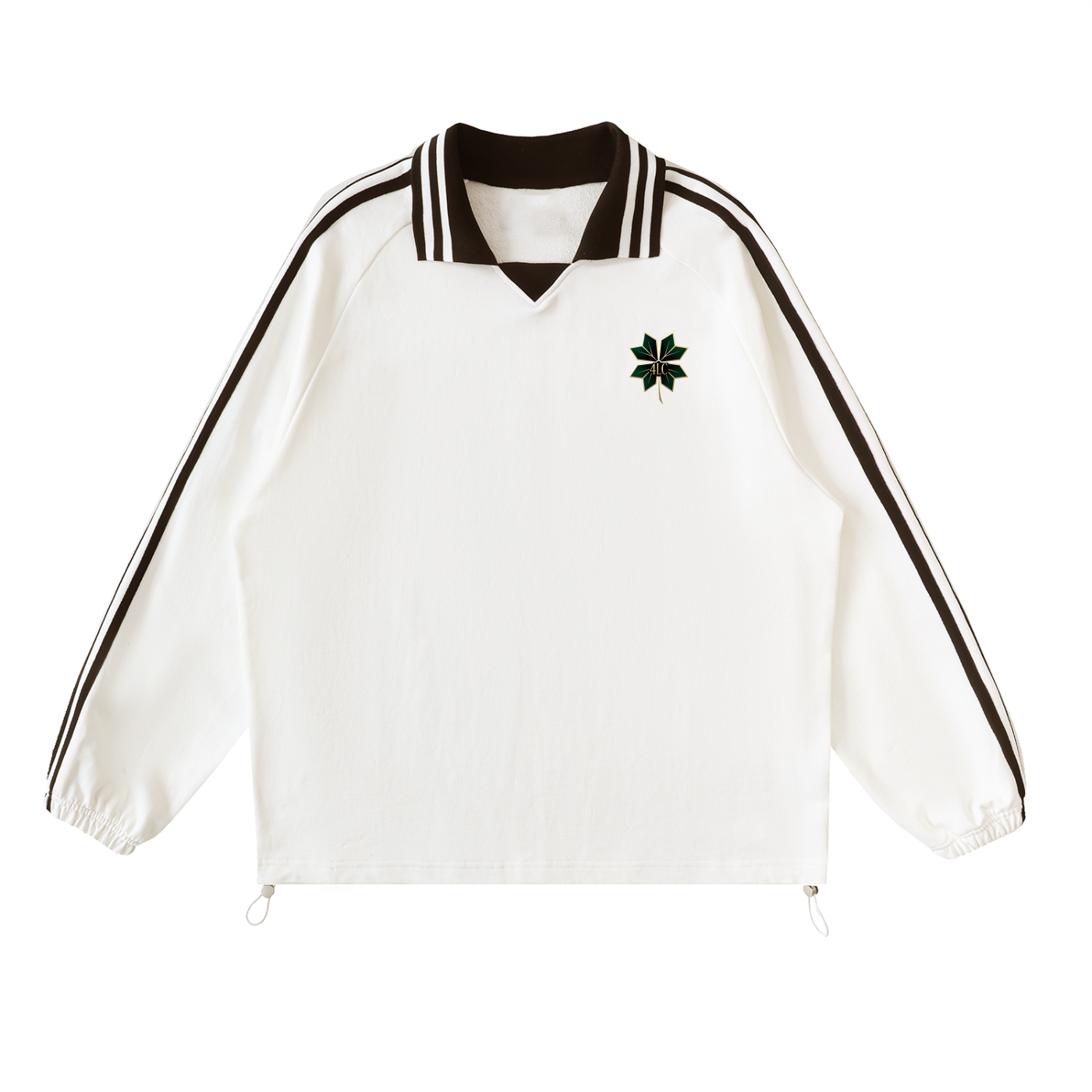4lC Striped Lapel Collar Sweatshirt