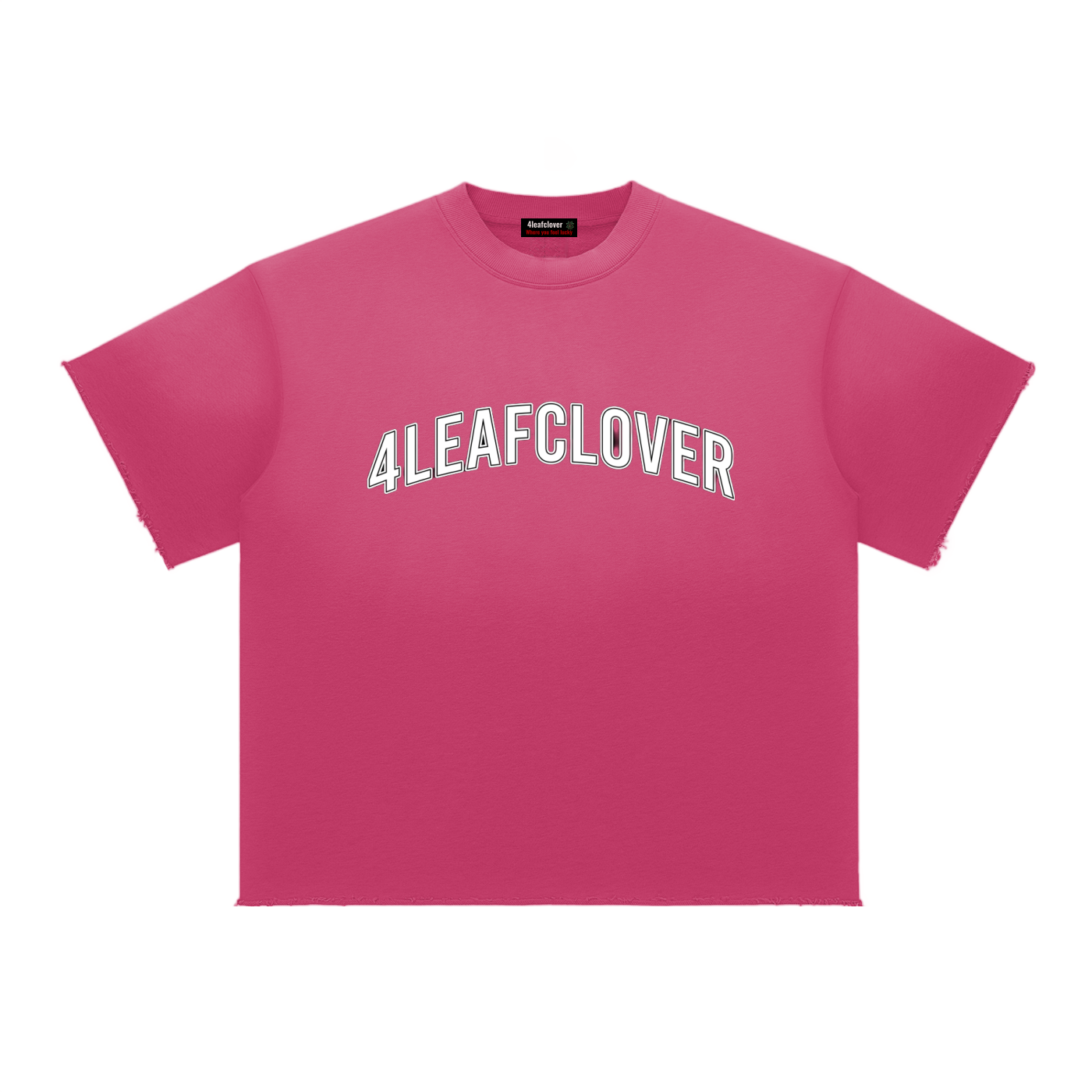 Pink 4leafclover Raw Edge T-Shirt