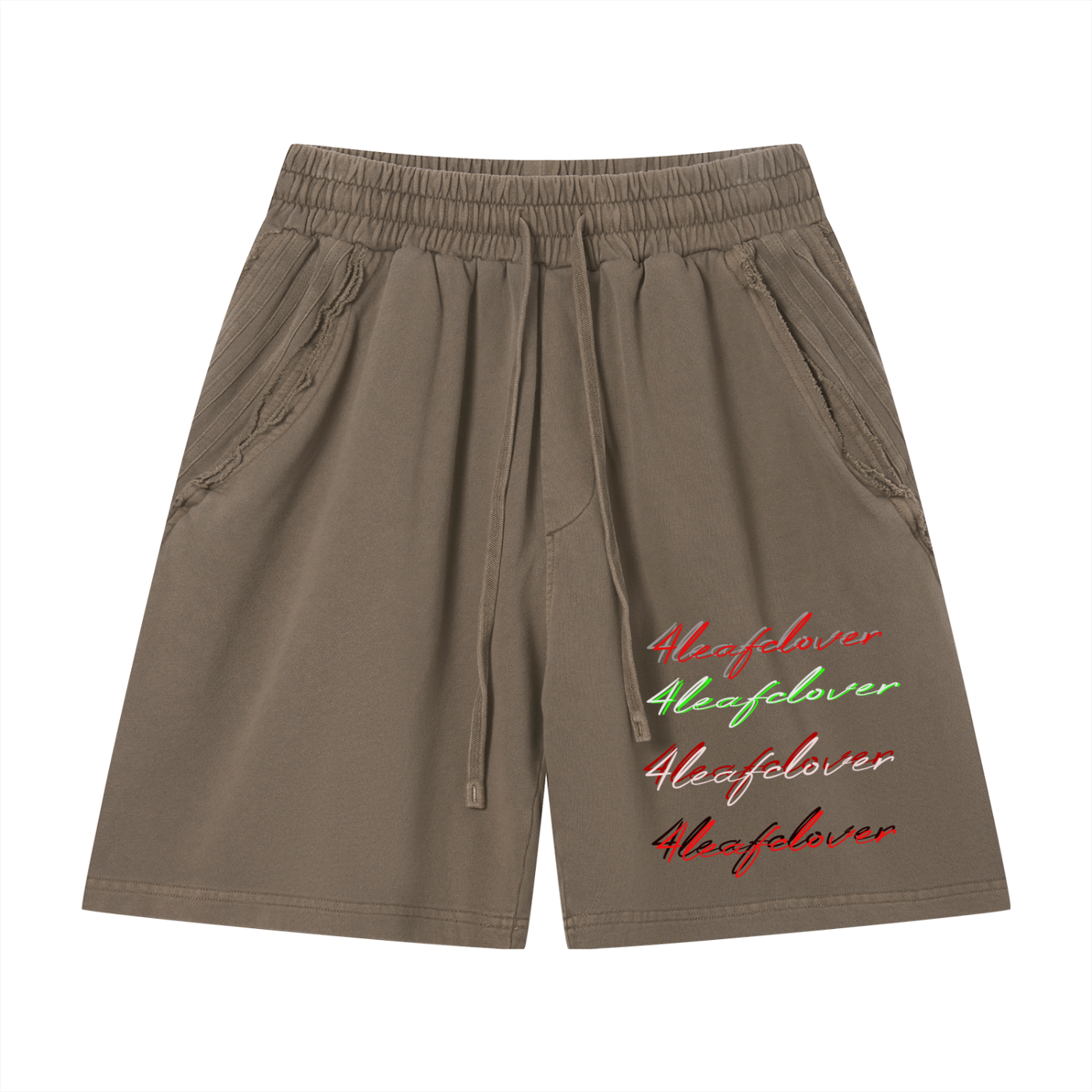 4leafclover Wash Raw Edge Shorts