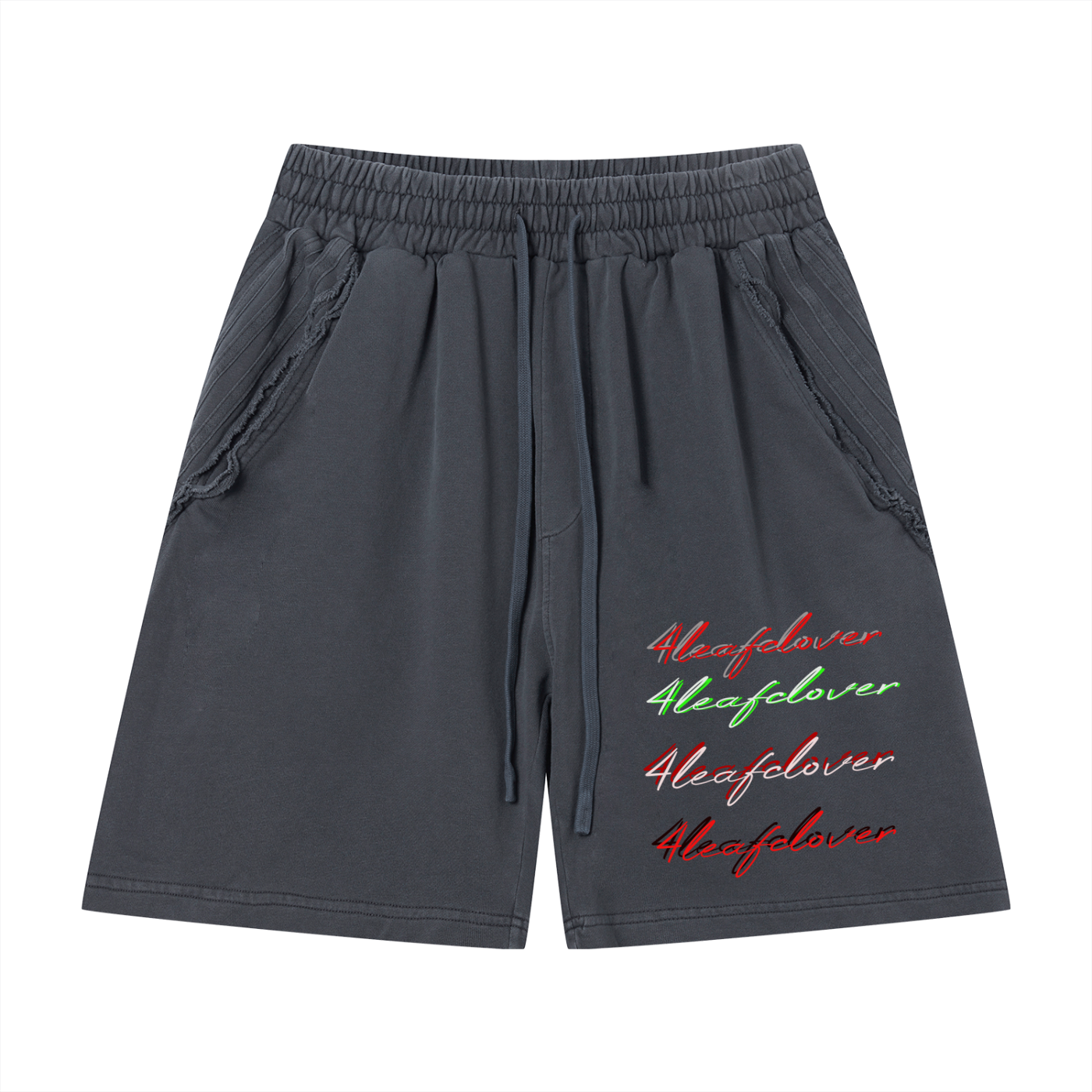 4leafclover Wash Raw Edge Shorts