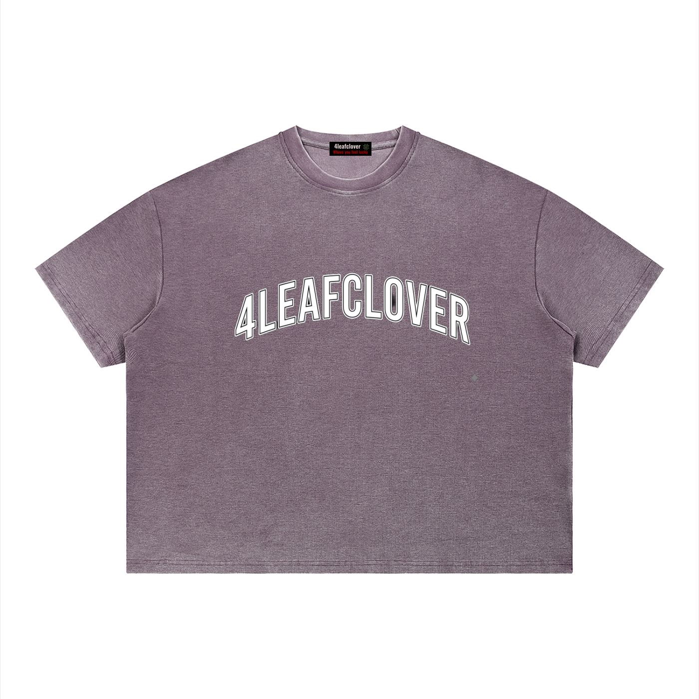 4leafclover Wash Sunfade Boxy Waffle T-Shirt