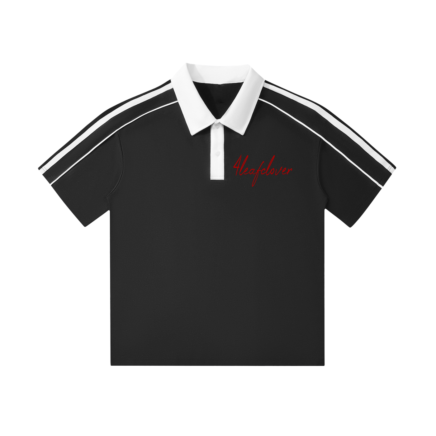 4leafclover Collar Short-Sleeve Polo Shirt