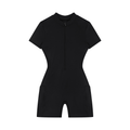 Women's Quarter-Zip 4leafclover Short Sleeve Romper