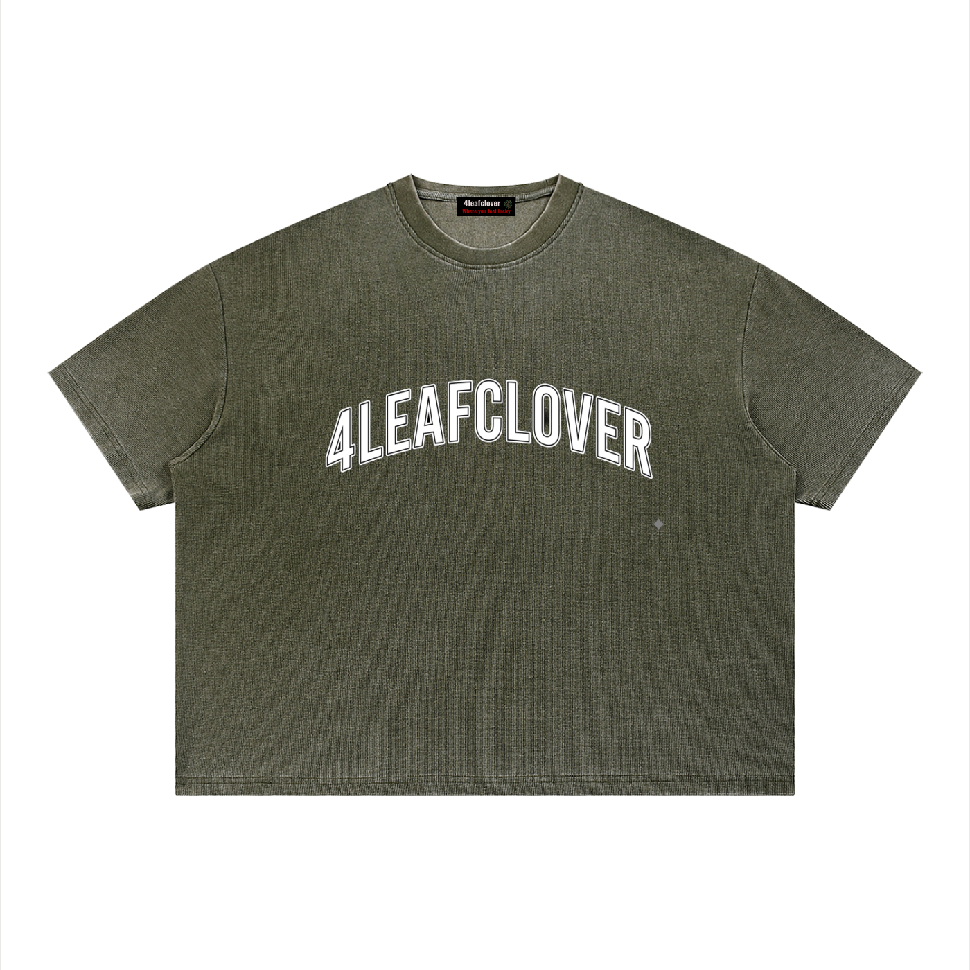 4leafclover Wash Sunfade Boxy Waffle T-Shirt