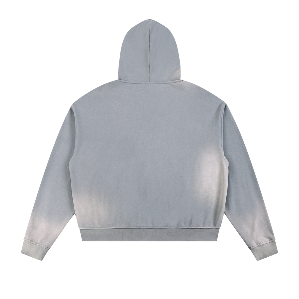 4LC Frayed Raw Edge Fleece Zip Hoodie