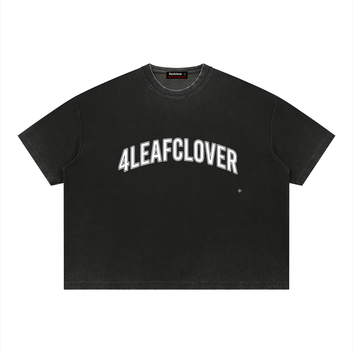 4leafclover Wash Sunfade Boxy Waffle T-Shirt