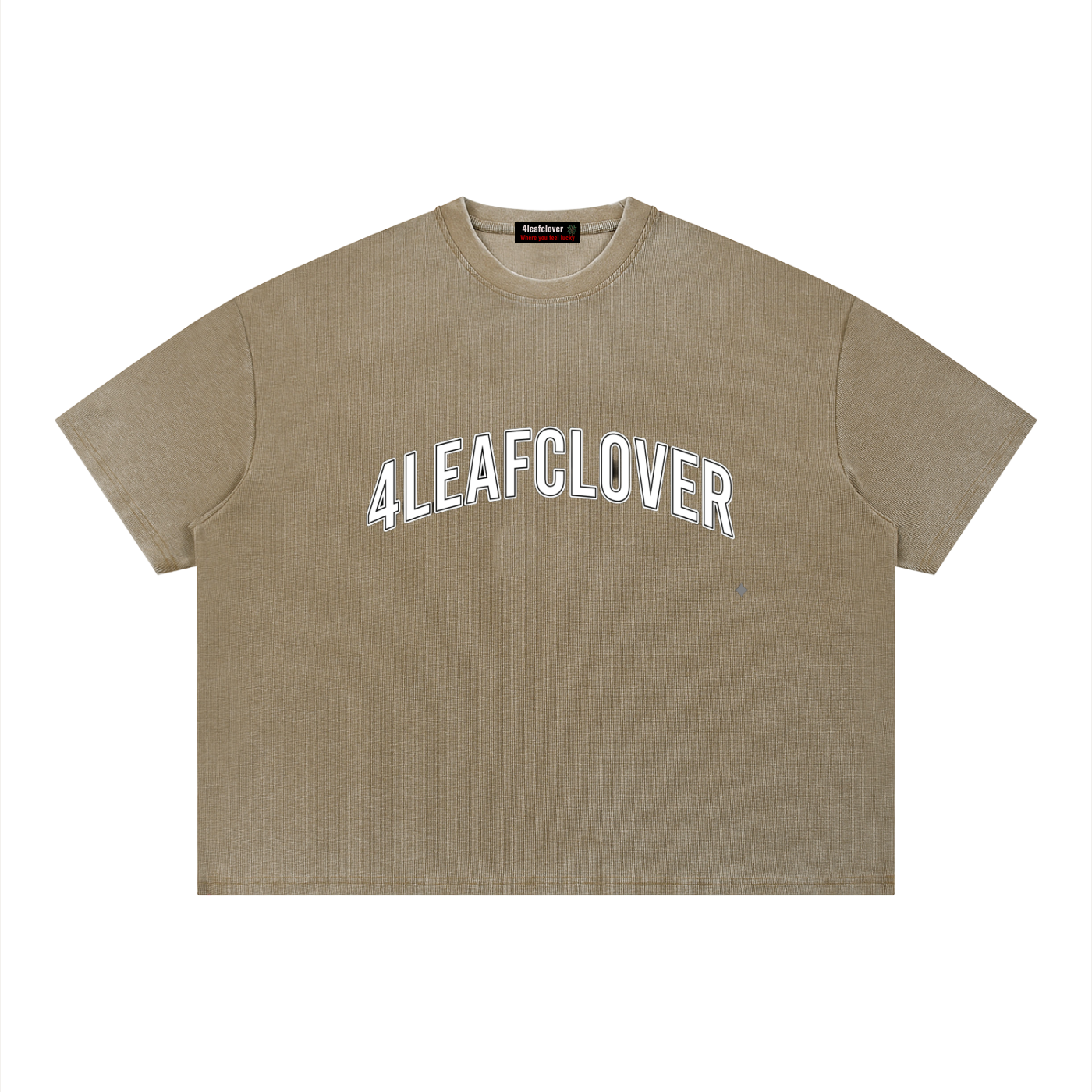 4leafclover Wash Sunfade Boxy Waffle T-Shirt