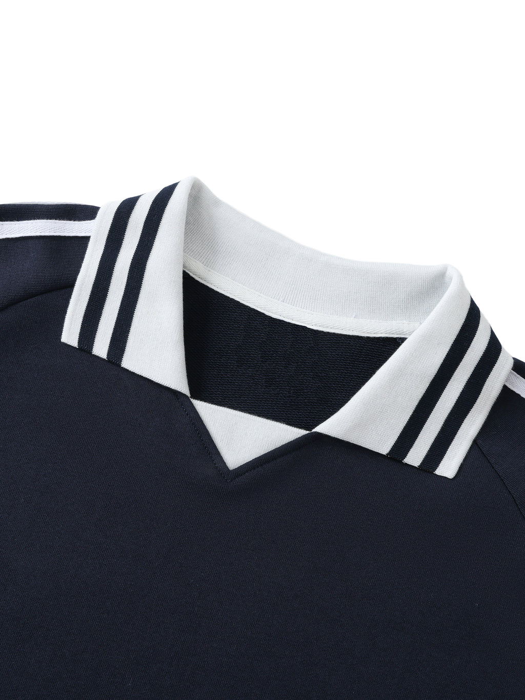 4lC Striped Lapel Collar Sweatshirt