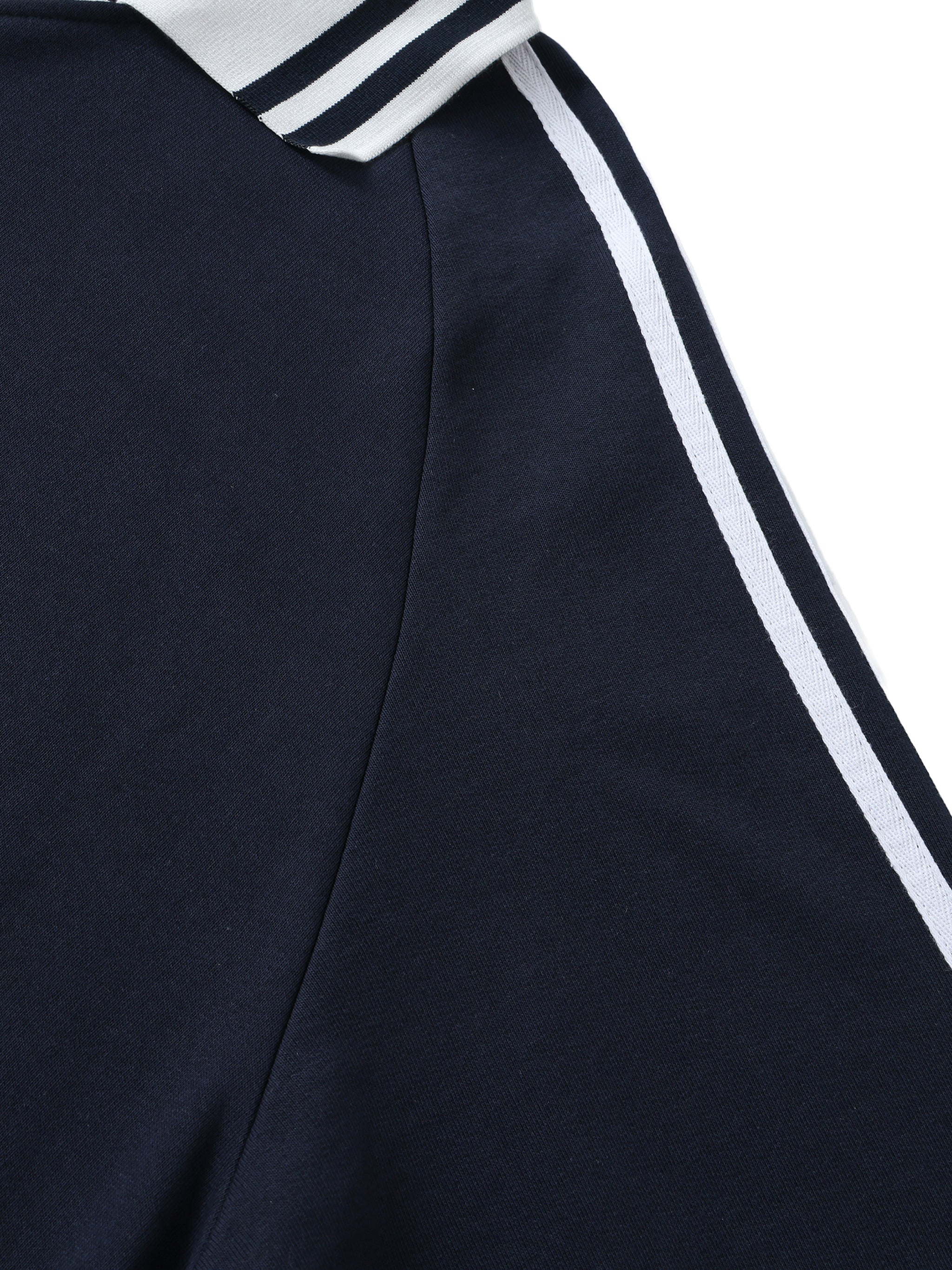 4lC Striped Lapel Collar Sweatshirt