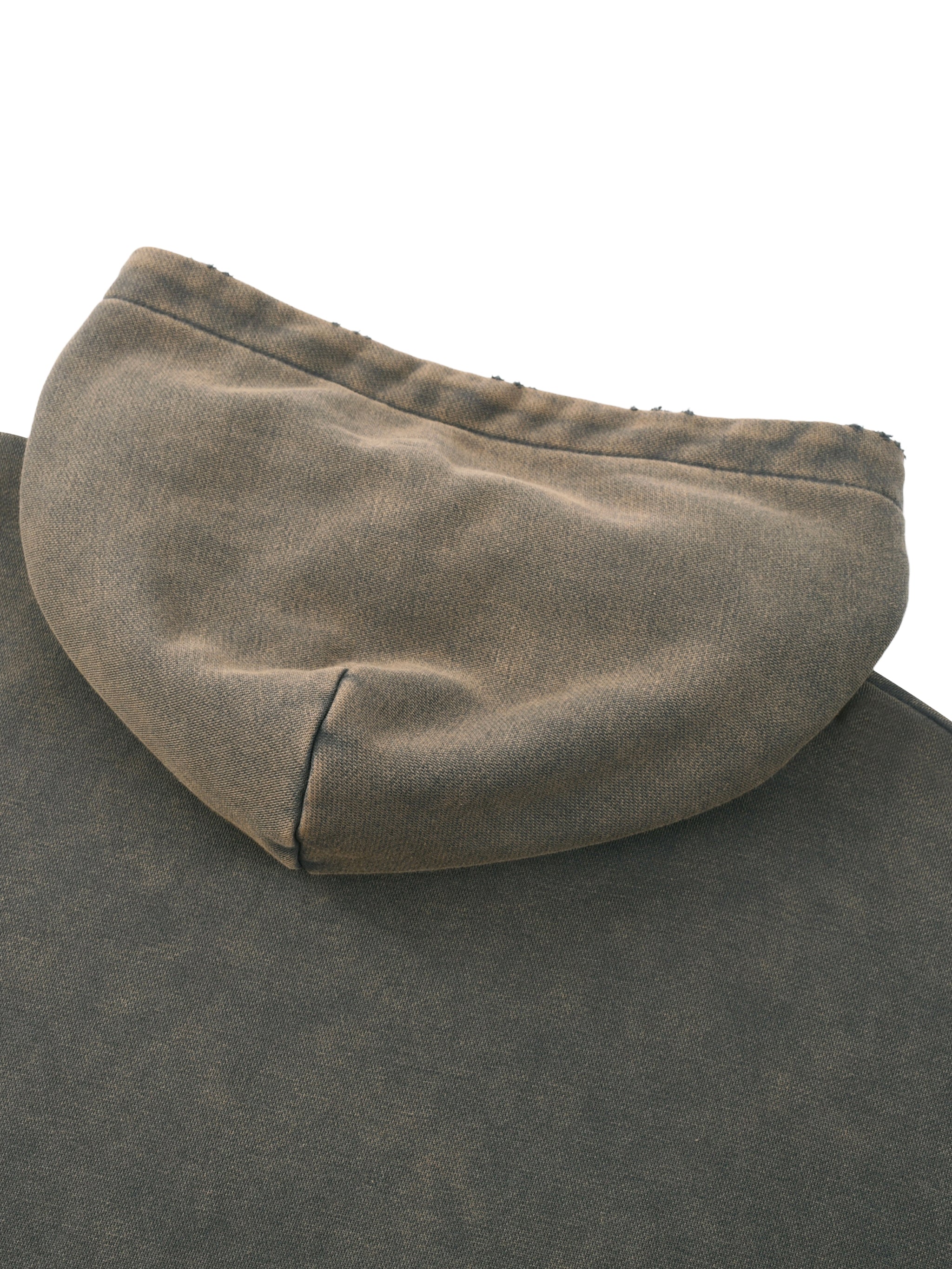 4leafclover Vintage Washed Frayed-Hem Hoodie