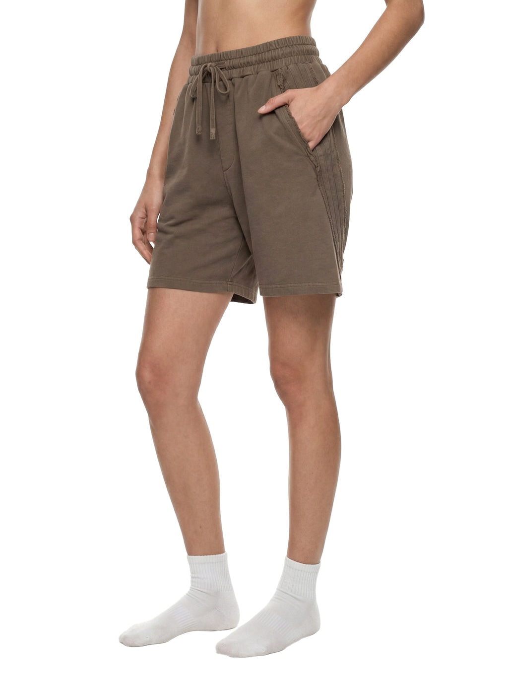 4leafclover Wash Raw Edge Shorts