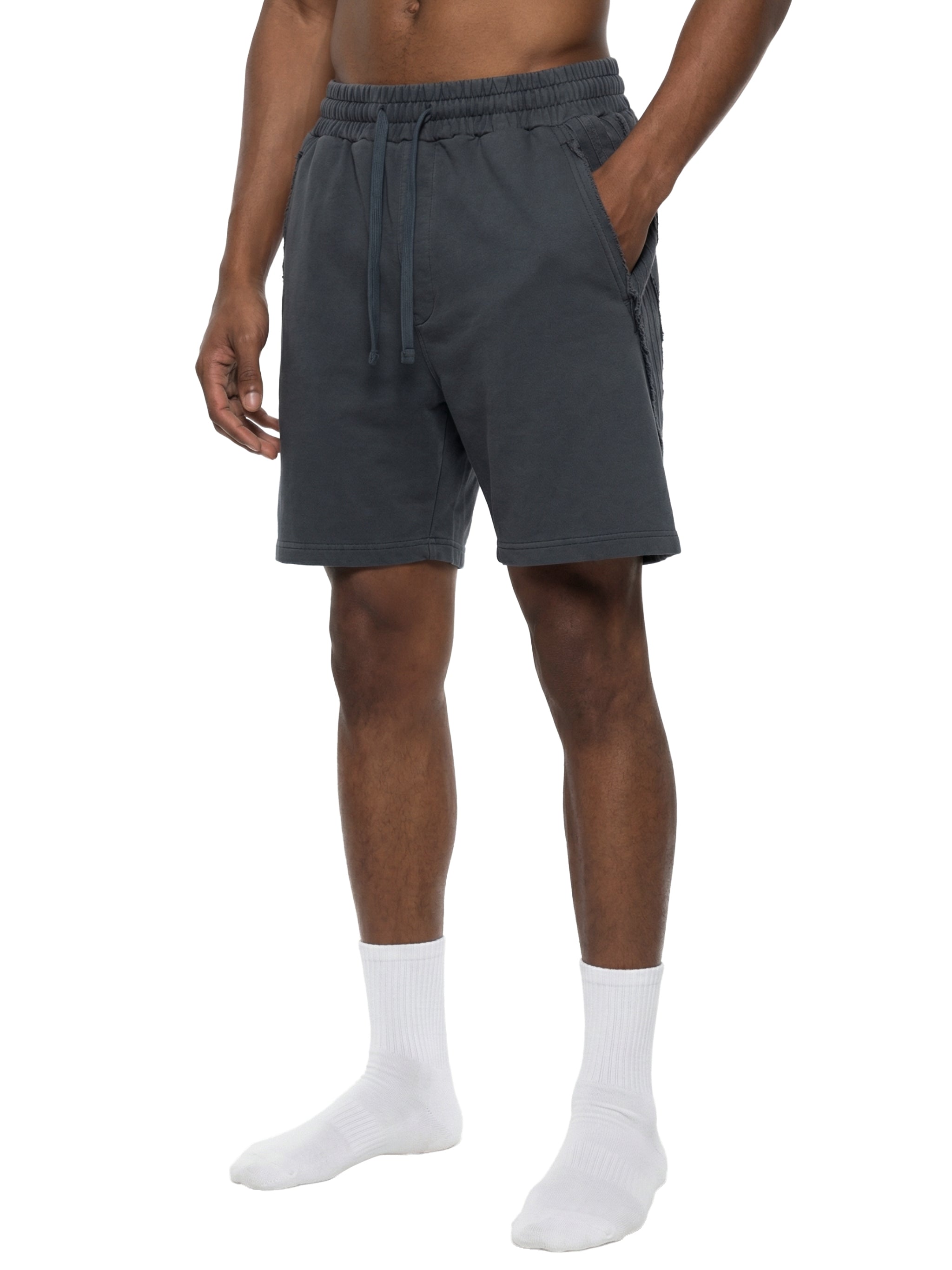 4leafclover Wash Raw Edge Shorts